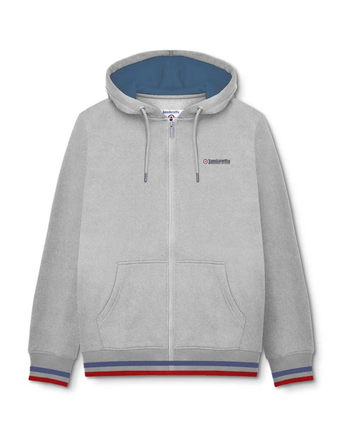 Lambretta F/Z Hoodie Grey/darl blue/red