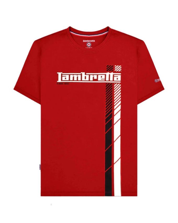 Lambretta red Fade Racing Stripe Tee