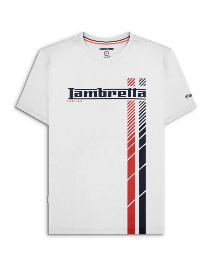 T-shirt Lambretta a righe bianca