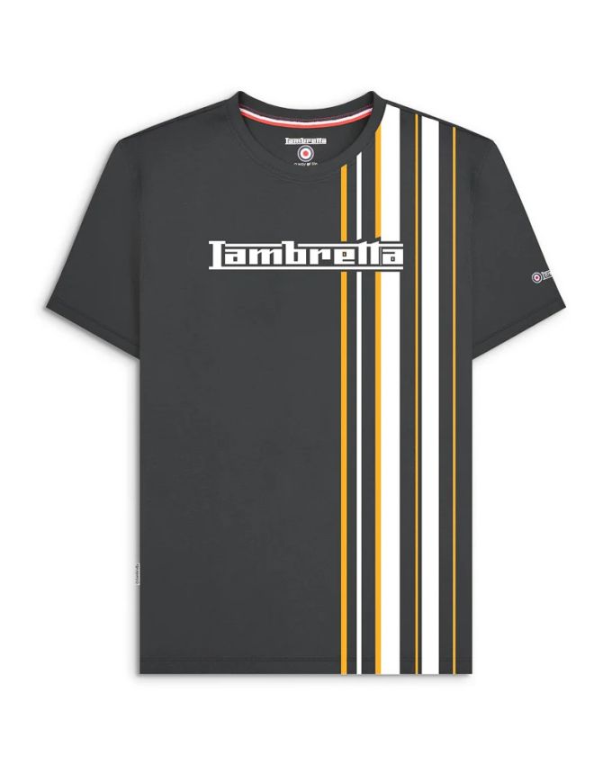 T-shirt Lambretta Racing Stripe Iron/Gold