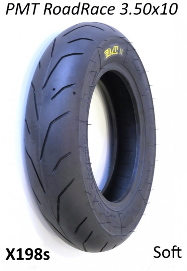 PMT Road / Race 3.50 x 10" tyre (soft compound) for Lambretta + Vespa. 