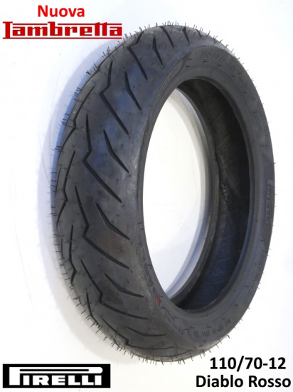 Pirelli 'Diablo Rosso' 110/70-12" front tyre (reinforced) Lambretta V-Special