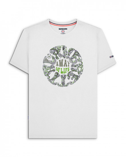 Lambretta Paisley Roundel Tee White
