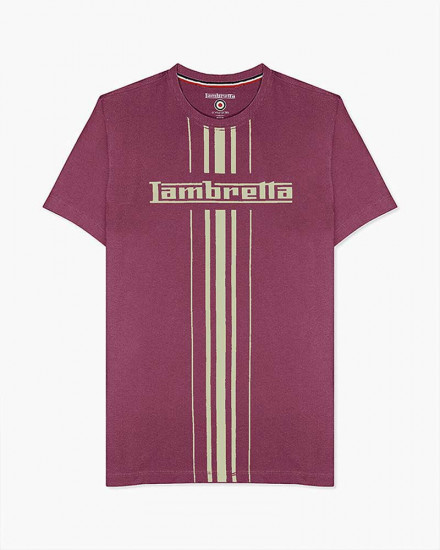 Lambretta T-shirt Logo Stripe Tee Grape