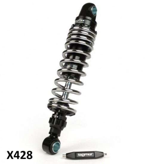 BGM PRO R12 V2 rear shock - Black / Chrome - Lambretta S1 + S2 + S3 + SX + GP + Lui