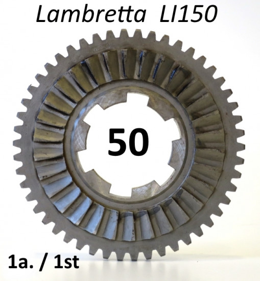 50T 1st gear cog for Lambretta LI150 S1 / S2 + LI125 S3 + LI150 S3 + Special 150