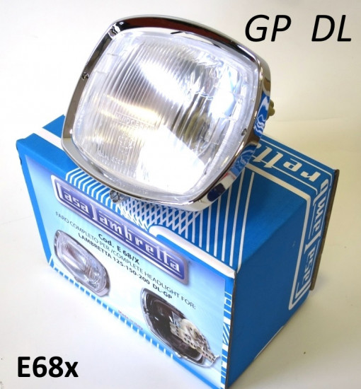 Complete headlight unit for Lambretta GP / DL
