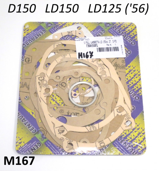 Complete engine gasket set Lambretta D 150 + LD 125(derivative 56-57) + LD 150