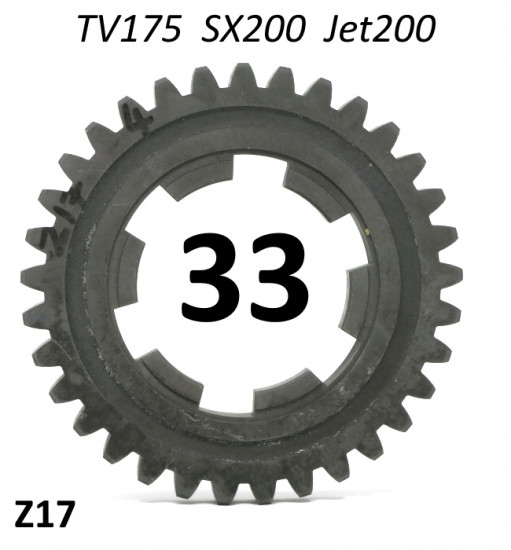 33T 4th gear cog for Lambretta TV175 S2 / S3 + SX200 + Jet200