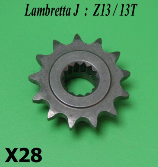 13T front sprocket for Lambretta J50 + Lui 50 models (+ tuning)