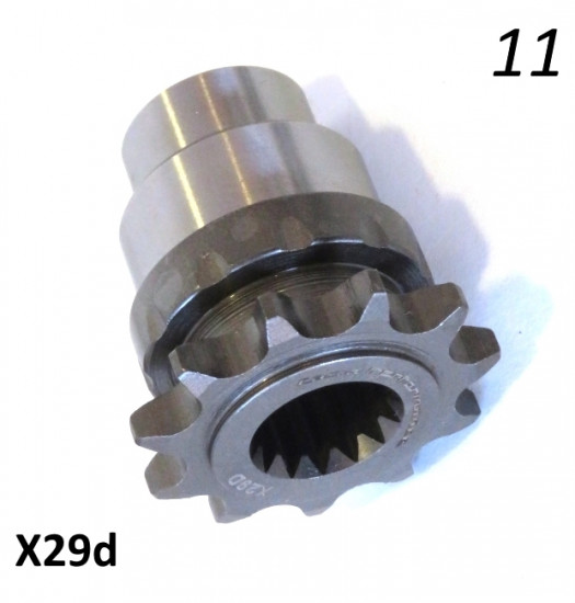 11T front sprocket (non-original size) for Lambretta Lui Vega Cometa 75cc (for 4 speed engines)