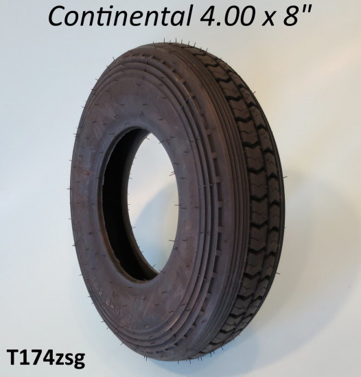 Continental 4.00 x 8" tyre (vintage tread design) for Lambretta D + LD