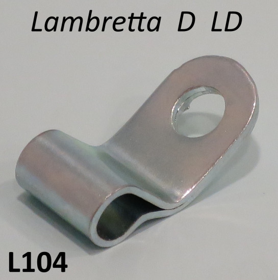 Gear cable guide clip / clamp (for fixing to kickstart flange) for Lambretta D + LD