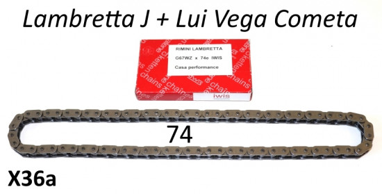 VERY high quality Iwis 74 link drive chain for Lambretta Lui Vega Cometa + J