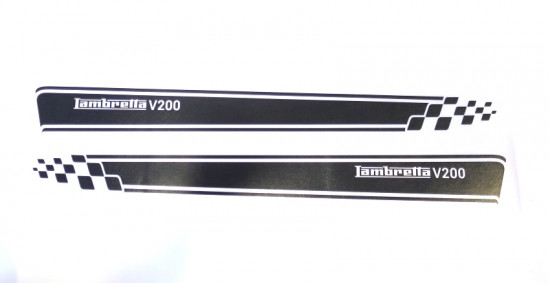 Set of high quality MATT BLACK sidepanel speed stripes for New Lambretta V Special