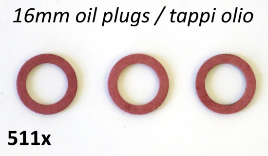 Original type fibre washers gasket set for side casing oil plugs Lambretta S1 + S2 + TV2 + S3 + TV3 + Special + SX + DL + Serveta