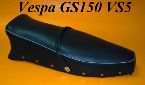 Complete dark blue seat with passenger grab handle Vespa GS150 VS5