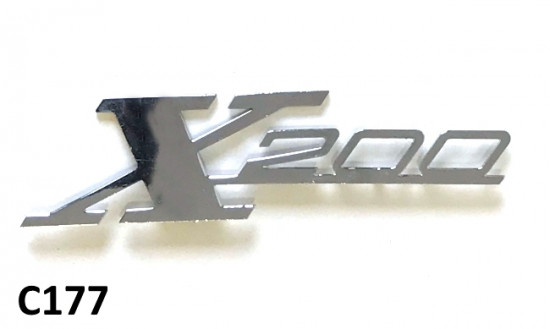 'X200' chrome legshield badge for Lambretta SX200