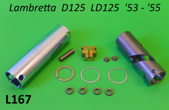 Complete throttle kit (for aluminium handlebars) Lambretta D125 LD125 '53 - '55