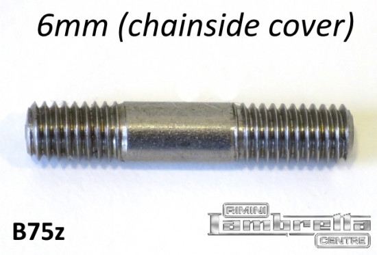 6mm engine sidecasing stud (zinc plated) Lambretta LI + TV2/3 + SX + Special + DL + J + Lui