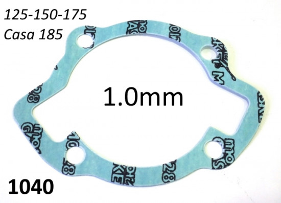 Cylinder base gasket 1.0mm for Lambretta S1 + S2 + TV2  + S3 + TV3 + Special + SX + DL + Serveta (125,150 & 175cc)