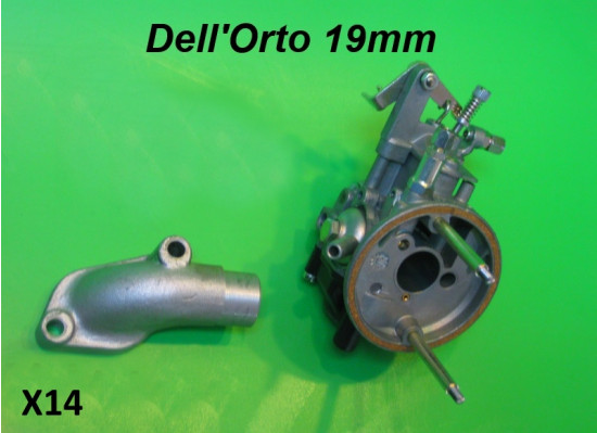Complete Dell'Orto SHB 19mm carb kit + manifold (for 'X1' Casa 75cc cylinder kit)