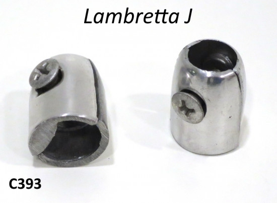 Pair of endcaps for rubber legshield beading for Lambretta J