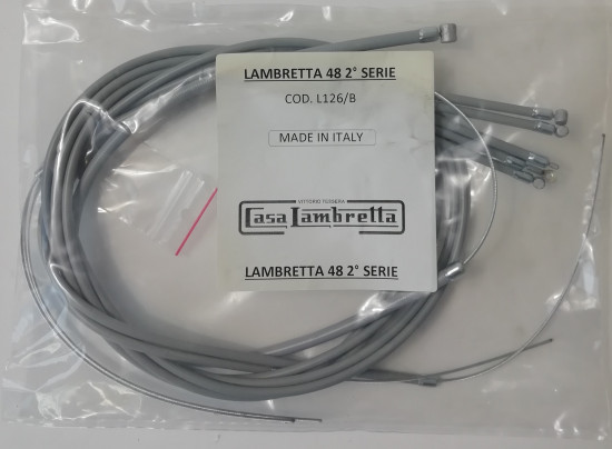 INNER AND OUTER CABLES SET (GREY) FOR LAMBRETTA 48 S2