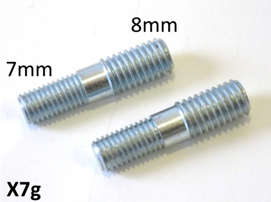 Pair of special stepped 7mm-8mm exhaust studs for SS kits (+ similar kits)