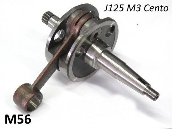 Complete crankshaft for Lambretta Cento + J125 M3 + 'CP One35' (3 speed models)