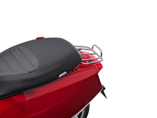 Chrome horizontal 'sports' rear carrier accessory for Lambretta V-Special