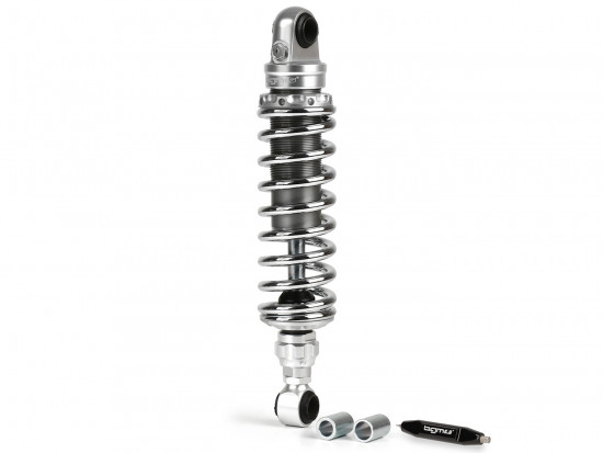 Rear shock absorber -BGM PRO R12 V3 Silver Edition RGS, 300-310mm- Lambretta LUI, VEGA, LUNA, COMETA - chrome