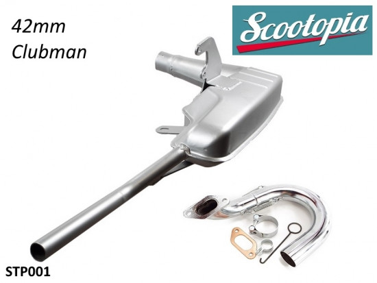 Complete Scootopia 42mm Clubman exhaust + manifold