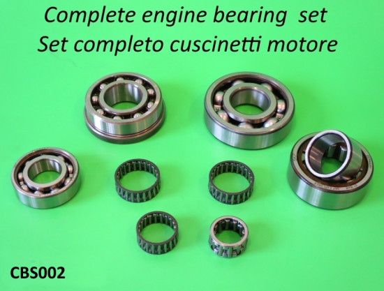 Complete engine bearing set for Lambretta 125cc + 150cc + 175cc + 200cc (NO TV175 S1 + GP DL!)