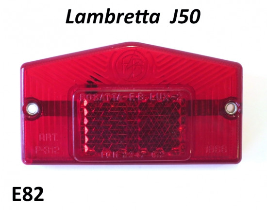 Rear light lense (with integral bulb holder) for Lambretta J50