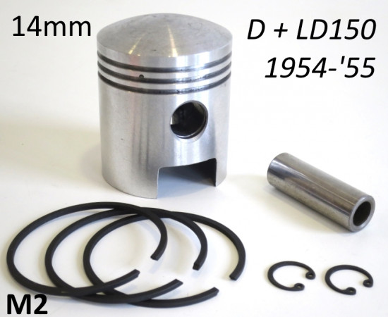 Complete 150cc piston kit (+ choice of oversizes from 57.0mm up to 59.0mm) for Lambretta D + LD