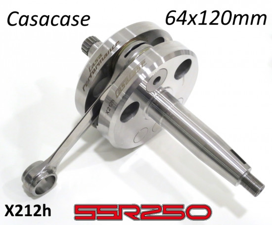 Race quality 64mm x 120mm crankshaft for CasaCase engine casing (+ SSR250) 
