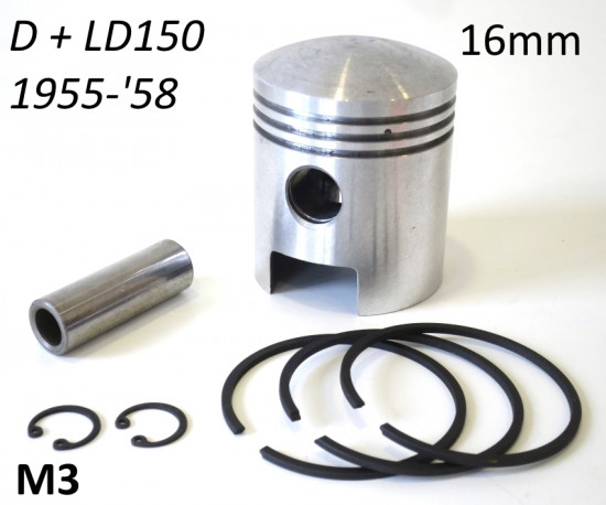Complete 150cc piston kit (+ choice of oversizes from 57.0mm up to 59.0mm) for Lambretta D + LD