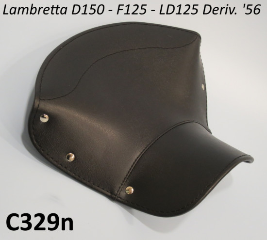 BLACK single saddle seat cover (NON original) for Lambretta LD125 '56 (Deriv.) + D150 + F125