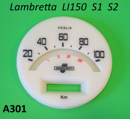 100 Kmh speedo face Lambretta S3 150cc
