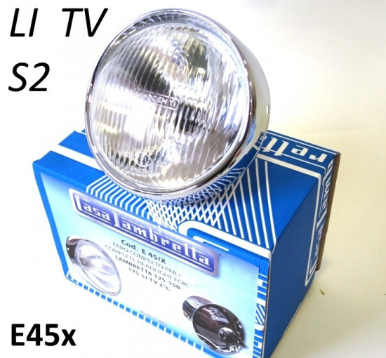 Complete headlight unit for Lambretta LI 125 + LI150 S2 + TV2