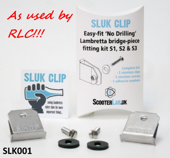 Pair of SLUK clips for bridgepiece fitment for Lambretta S1 + S2 + S3 + GP DL