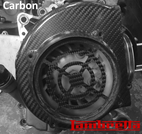 Carbon flywheel cowling cover for Lambretta V-Special 50 - 125 - 200