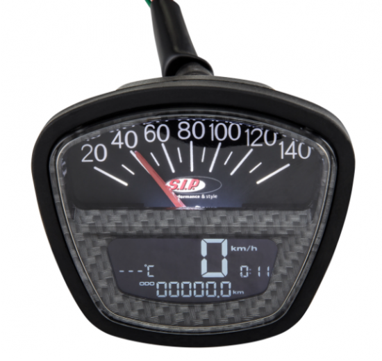 Multi function rev counter / speedo (carbon look) Lambretta LI S3 + TV3 + SX + Special + GP/DL + Serveta