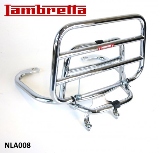 Chrome upright rear carrier accessory for Lambretta V-Special