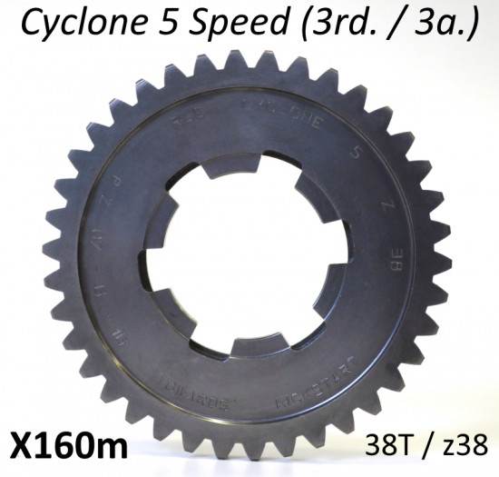 38T 3rd gear cog for Cyclone 5 Speed gearbox