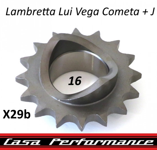 16T front sprocket (cush drive type) for Lambretta Lui Vega Cometa + J