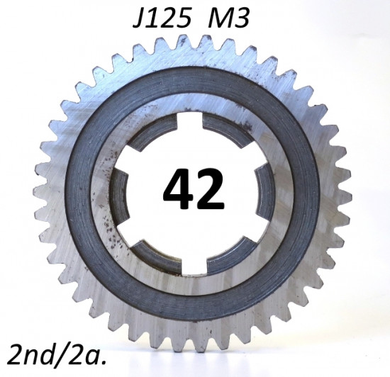 42T 2nd gear cog for Lambretta J125 M3 (3 speed)