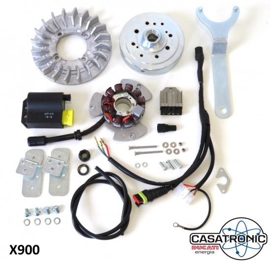 Complete Casatronic Ducati 12V electronic ignition kit for SMALL CONE crankshafts