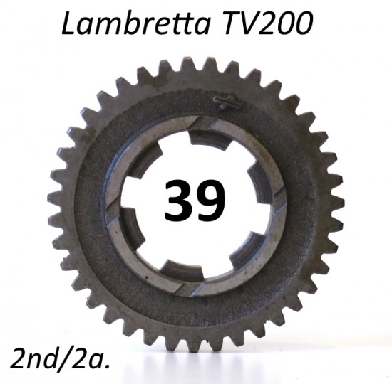 39T 2nd gear cog for Lambretta TV200 /GT200